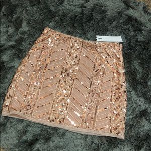 Vici Rose Gold Mini Glitz Skirt